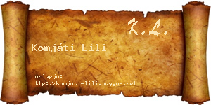 Komjáti Lili névjegykártya