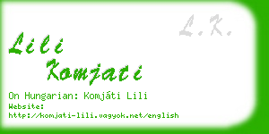 lili komjati business card